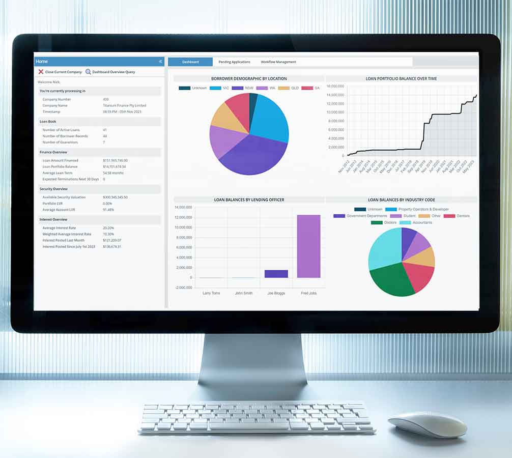 Desktop Screen Showing INFUSE - Loan Management Software